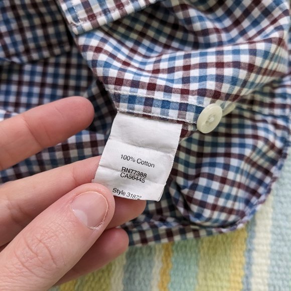 ⭐ J. Crew Maroon / Navy / White plaid button up size Large - Picture 7 of 7